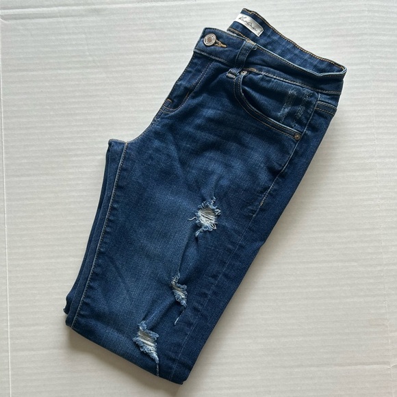 KanCan Skinny Distressed Women’s Jeans - Dark Wash - Sz 5/26 - Picture 4 of 12